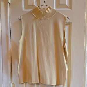Sleeveless Cream Knit Top